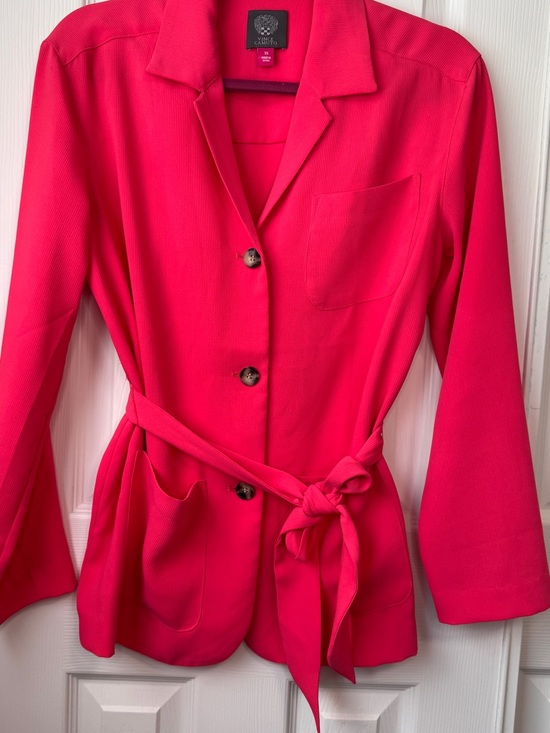 Vince Camuto Jackets & Blazers - Vince Camuto Fuchsia Tie-Belt Blazer Jacket